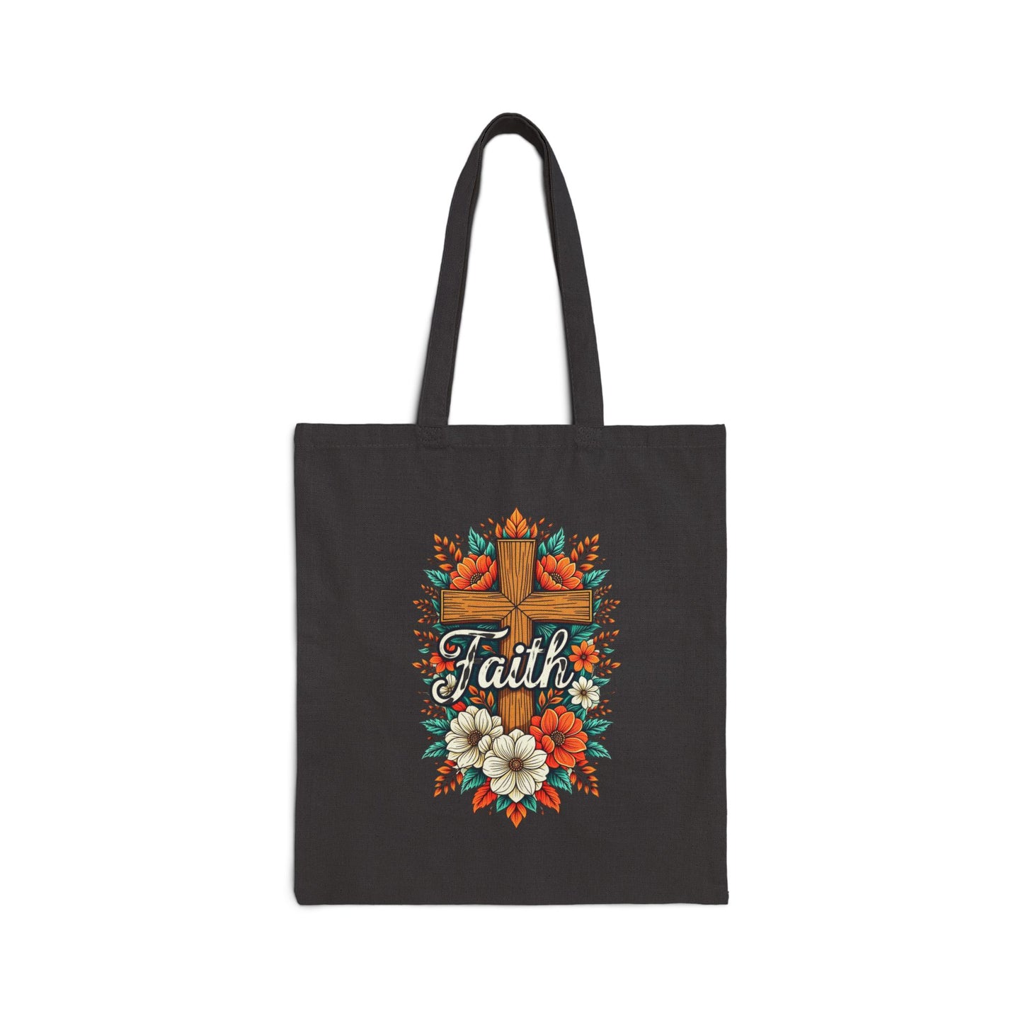 Faith Floral Canvas Tote Bag