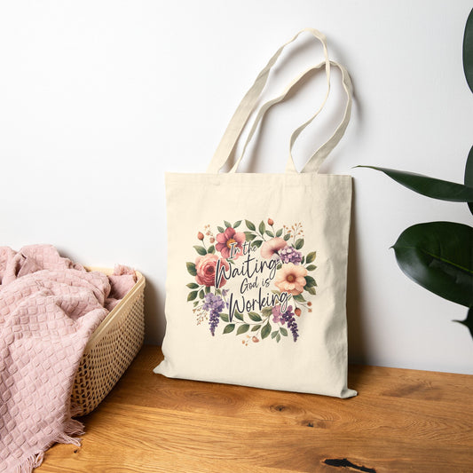 God Is Waiting Floral Tote Bag